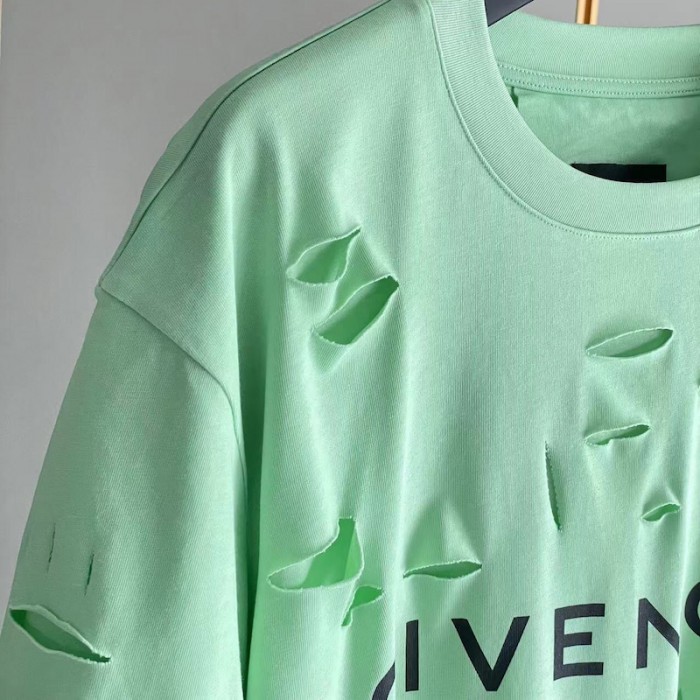 Givenchy Archetype oversized t-shirt with destroyed effect Green