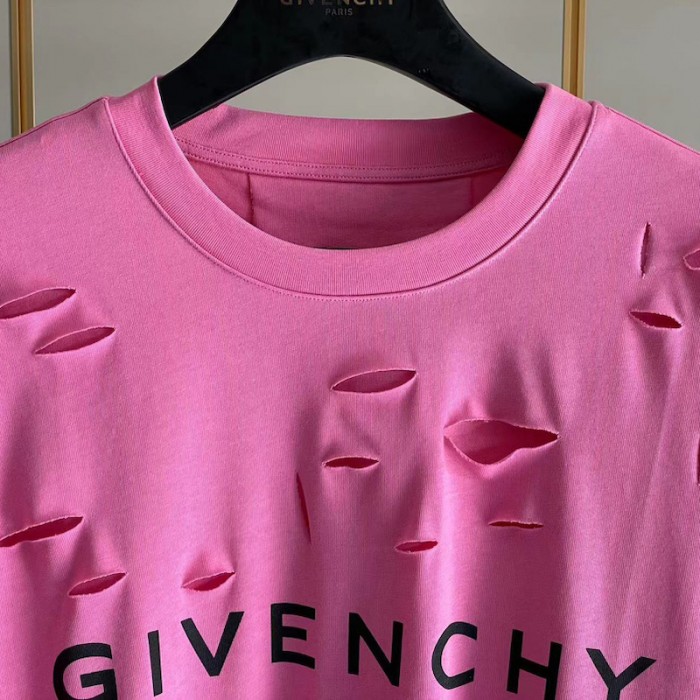 Givenchy Archetype oversized t-shirt with destroyed effect Pink