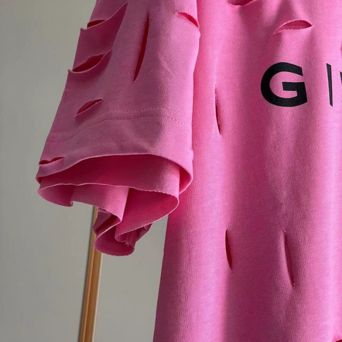 Givenchy Archetype oversized t-shirt with destroyed effect Pink