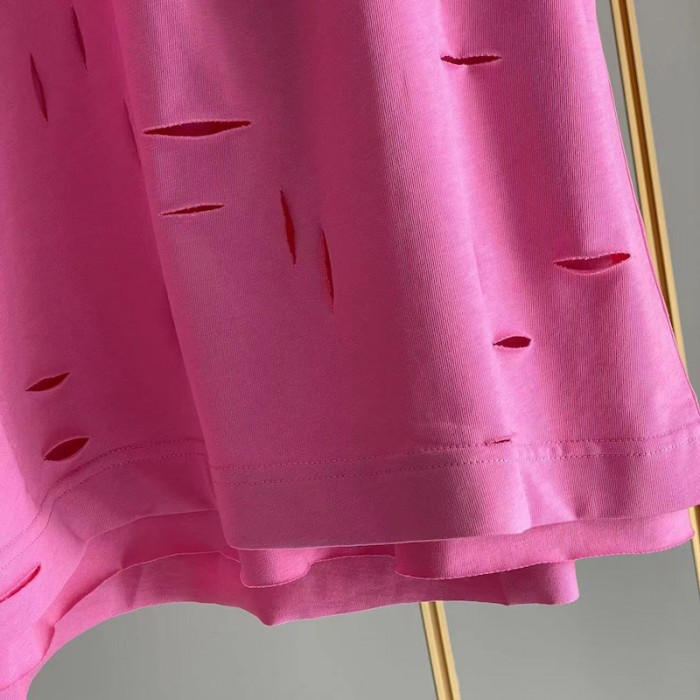 Givenchy Archetype oversized t-shirt with destroyed effect Pink