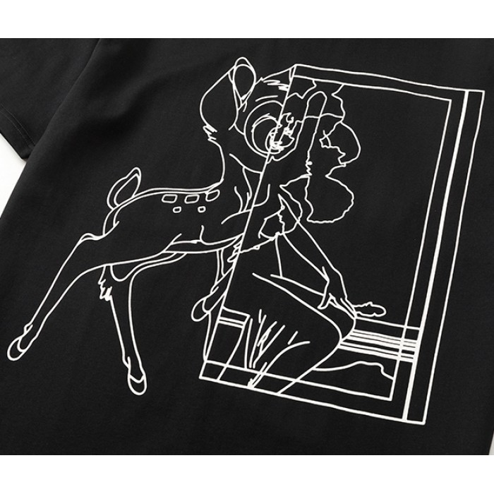 Givenchy Bambi Printed Oversized T shirt Black