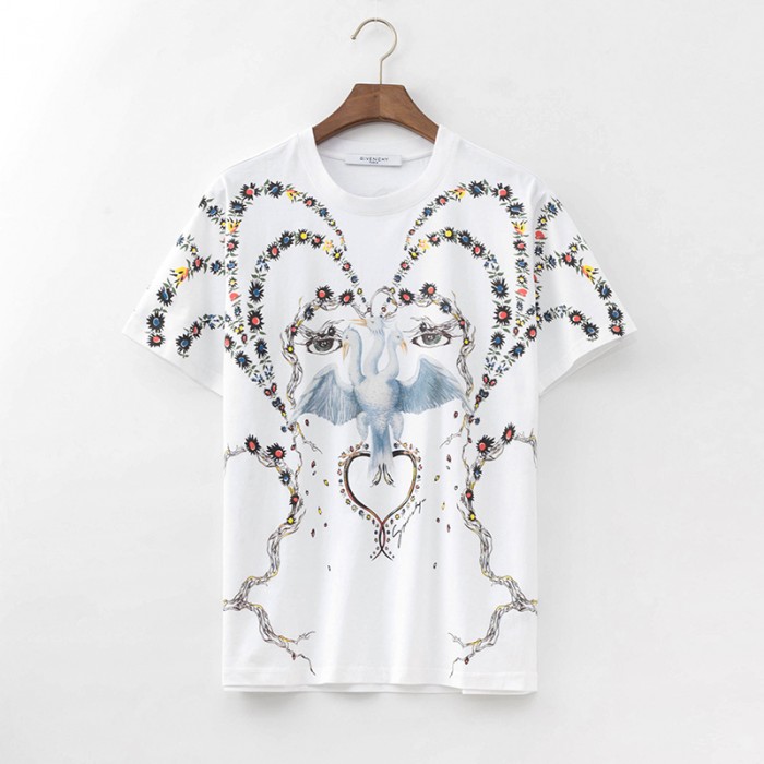 Givenchy Bird Printed Masculine T shirt White