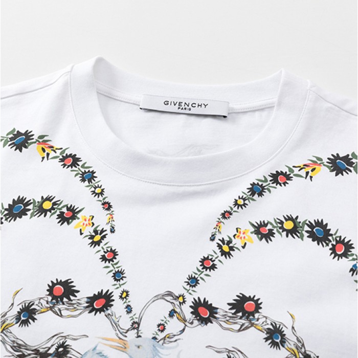 Givenchy Bird Printed Masculine T shirt White