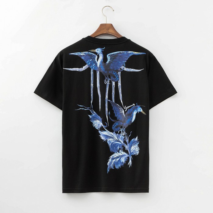 Givenchy Blue Birds Crane Printed Oversized T shirt