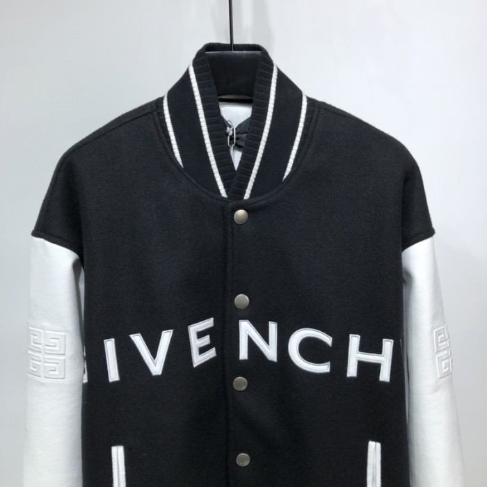 Givenchy contrasting-sleeves bomber jacket black