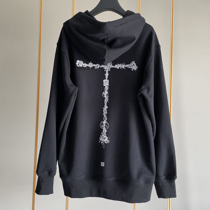 Givenchy Oversized hoodie with metallic embroideries Black
