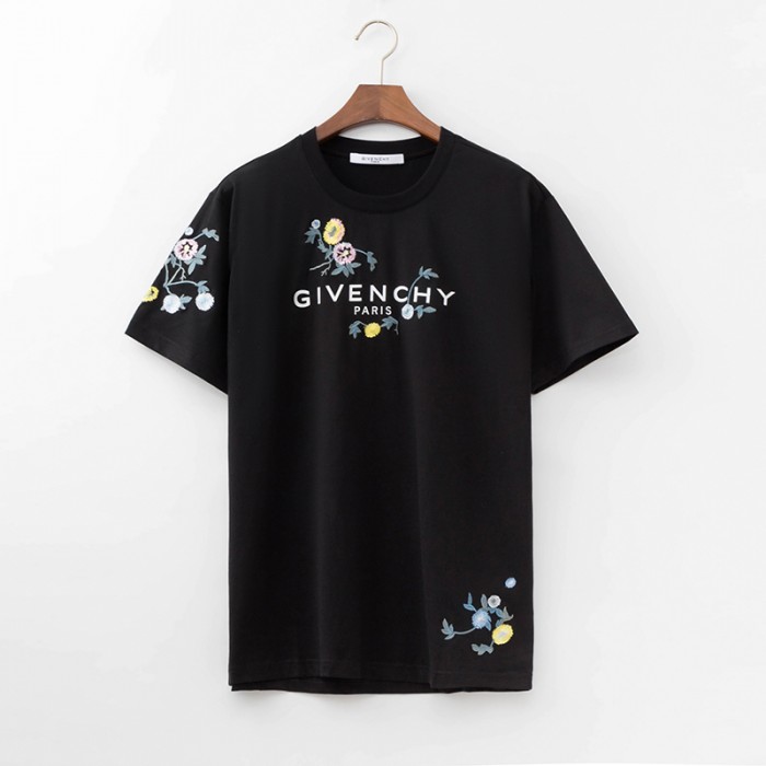 Givenchy Flowers Logo Oversized T shirt Black
