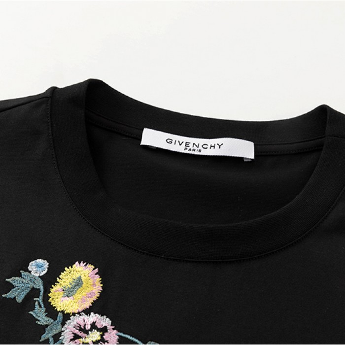 Givenchy Flowers Logo Oversized T shirt Black