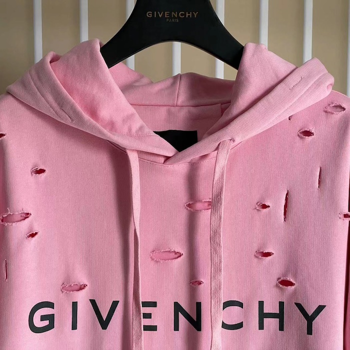 Givenchy hoodie in fleece with destroyed effect Pink
