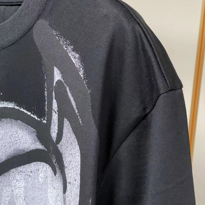 Givenchy Oversized t-shirt with tag effect dog print Black