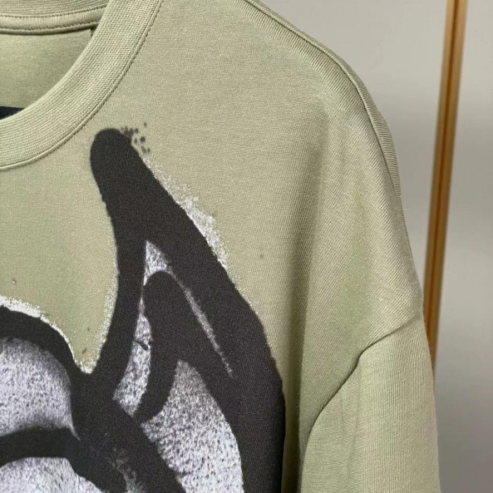 Givenchy Oversized t-shirt with tag effect dog print Green