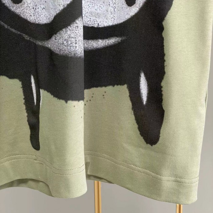 Givenchy Oversized t-shirt with tag effect dog print Green