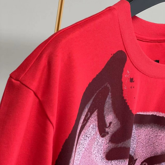 Givenchy Oversized t-shirt with tag effect dog print Red