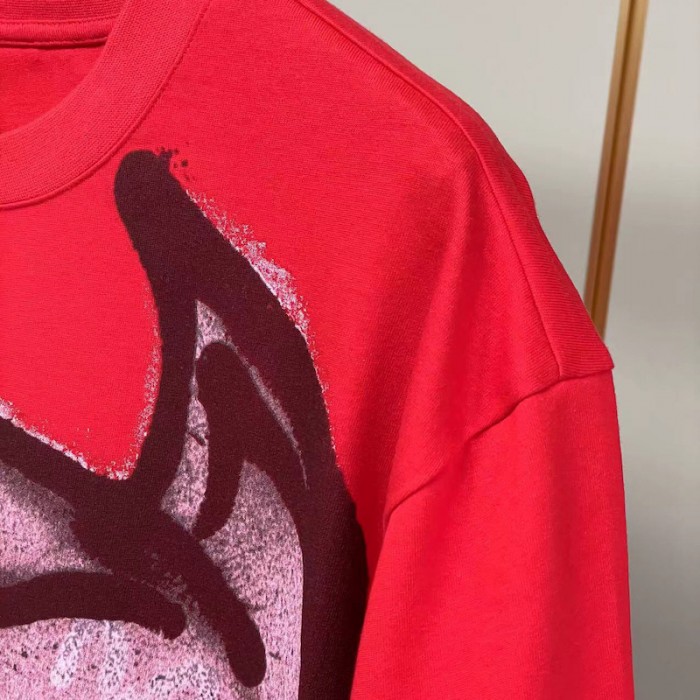 Givenchy Oversized t-shirt with tag effect dog print Red