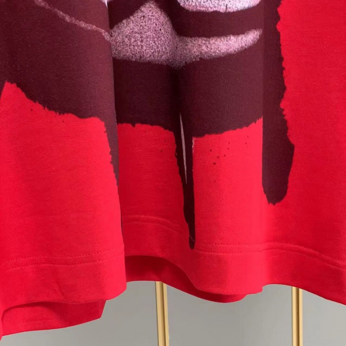 Givenchy Oversized t-shirt with tag effect dog print Red