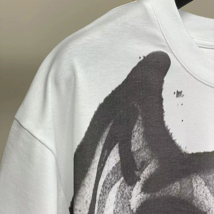 Givenchy Oversized t-shirt with tag effect dog print White