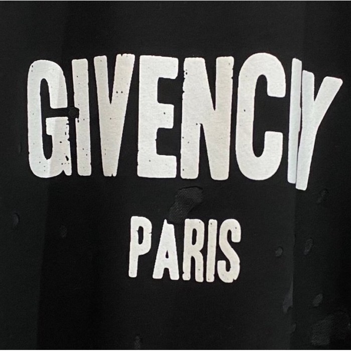 Givenchy Paris Destroyed Oversized T shirt Black