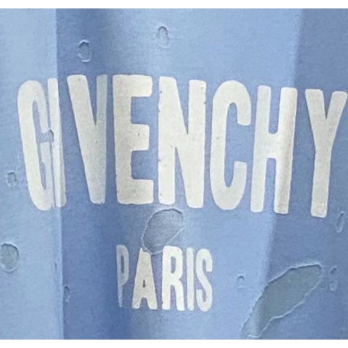 Givenchy Paris Destroyed Oversized T shirt Blue