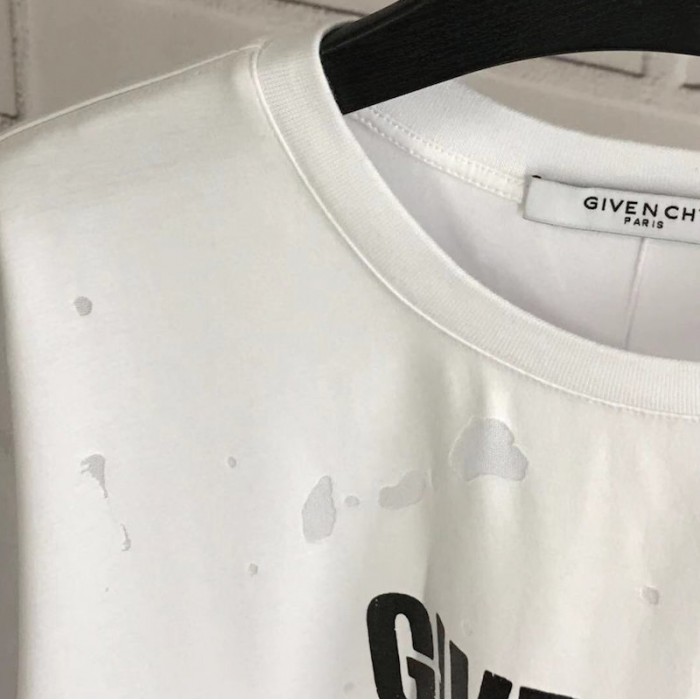 Givenchy Paris Destroyed Oversized T shirt White