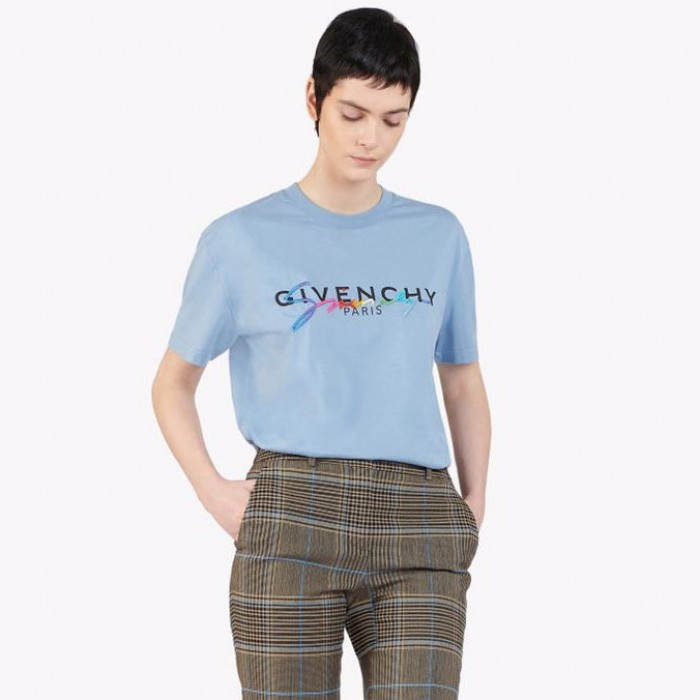Givenchy Signature T shirt Blue