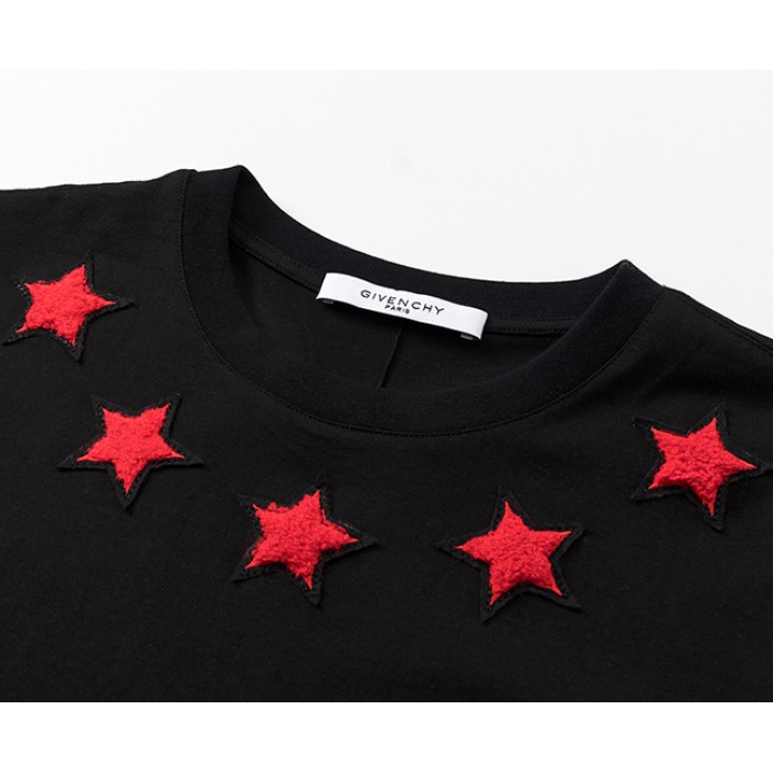 Givenchy vintage stars around t shirt black wiht red