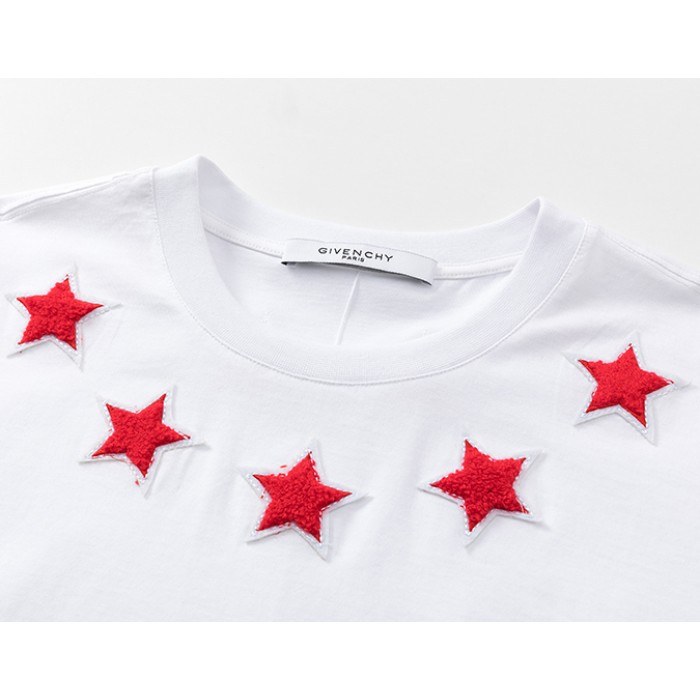 Givenchy vintage stars around t shirt white with red