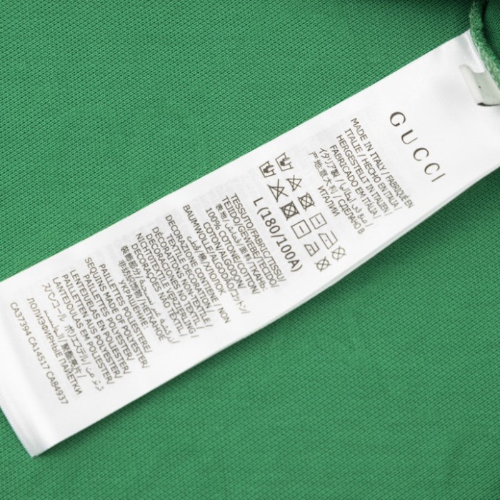 G*u*i gg and stars stretch cotton polo green