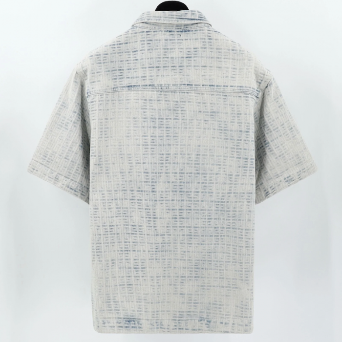 Givenchy 4G blue logo-jacquard denim shirt