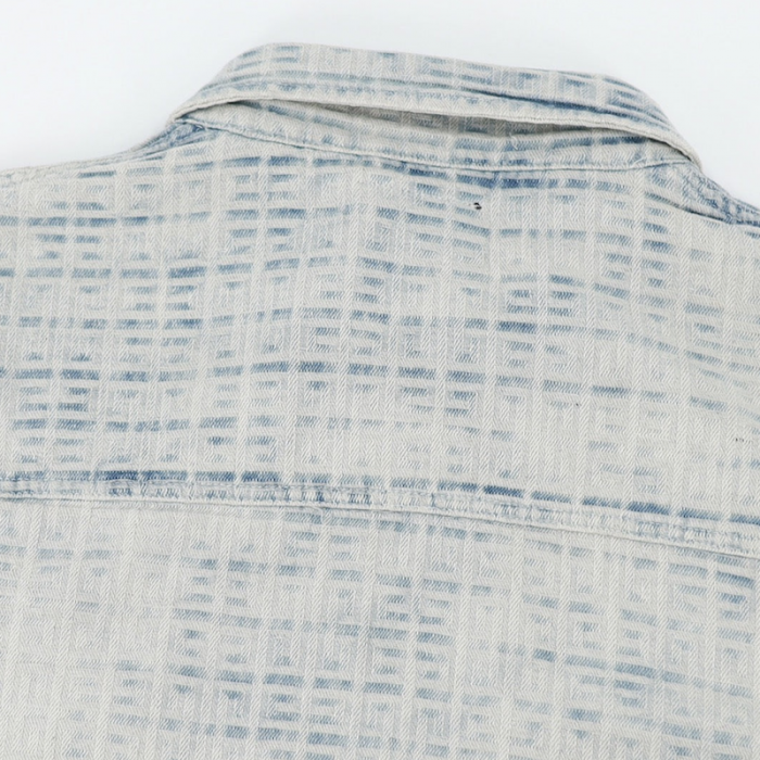 Givenchy 4G blue logo-jacquard denim shirt
