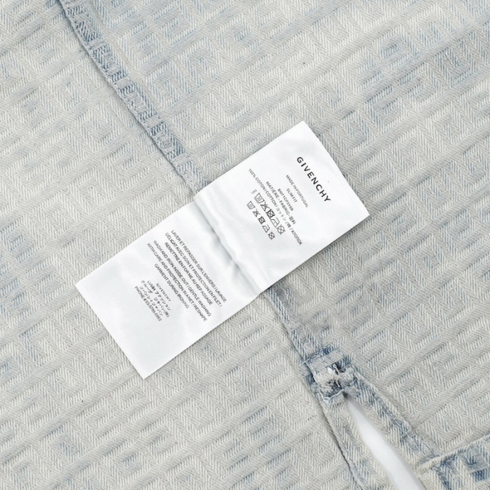 Givenchy 4G blue logo-jacquard denim shirt