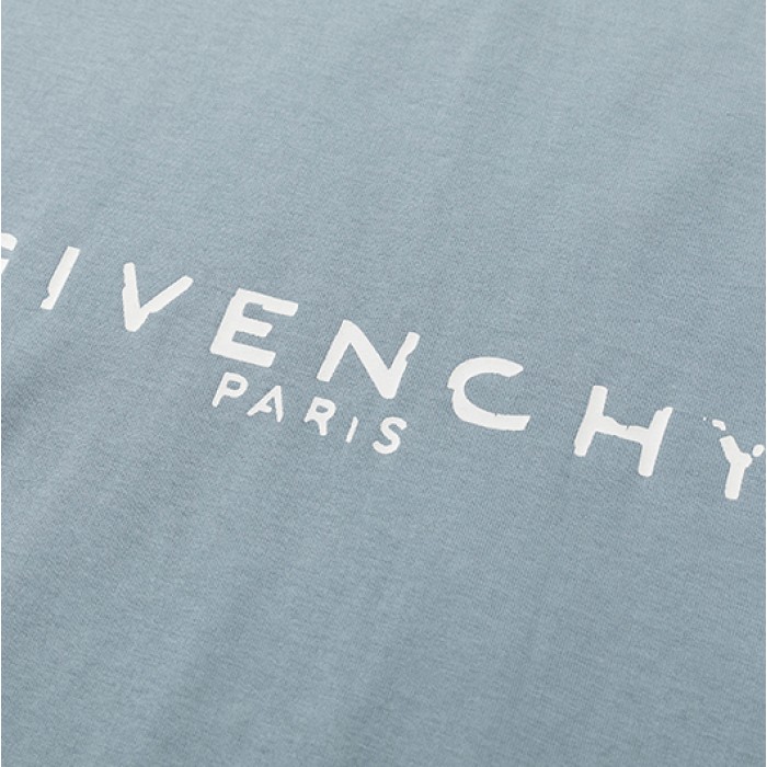 Givenchy Blurred Givenchy Paris Oversized T shirt Blue