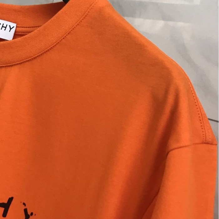 Givenchy Blurred Givenchy Paris Oversized T shirt Orange