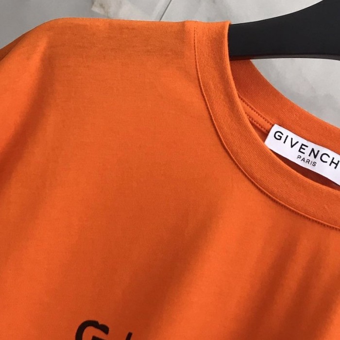 Givenchy Blurred Givenchy Paris Oversized T shirt Orange