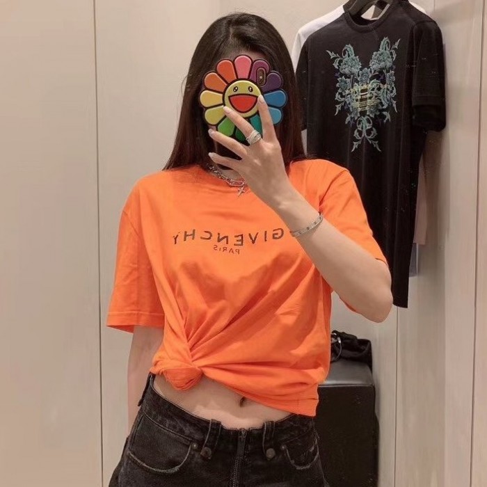 Givenchy Blurred Givenchy Paris Oversized T shirt Orange