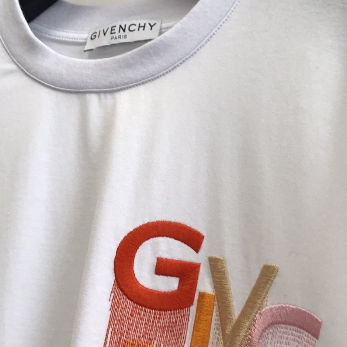 Givenchy Multicolored Embroidered T shirt White