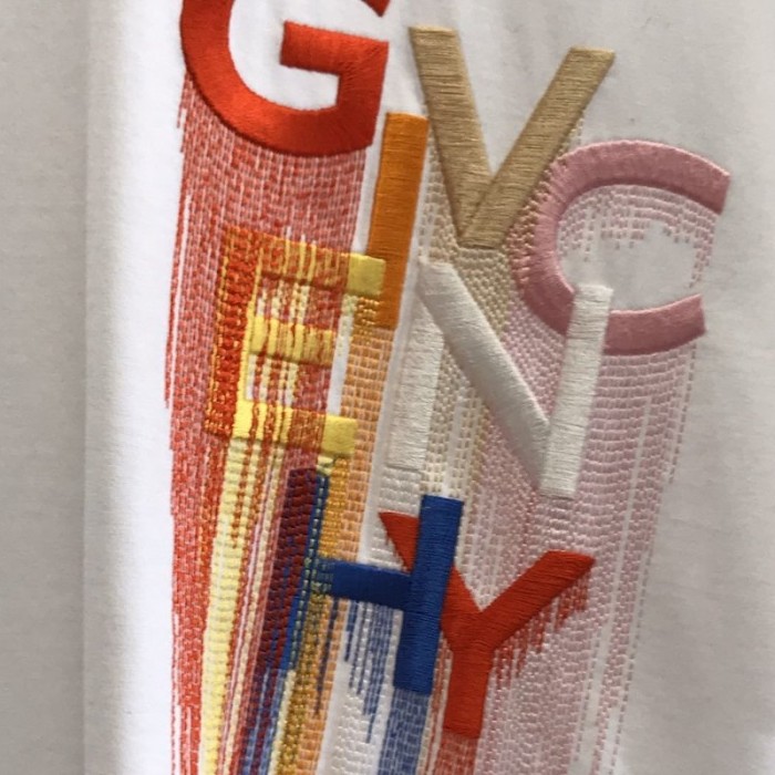 Givenchy Multicolored Embroidered T shirt White