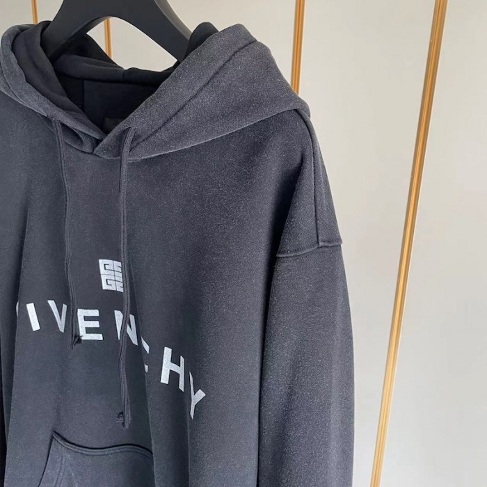 Givenchy Slim fit hoodie in printed felpa Black