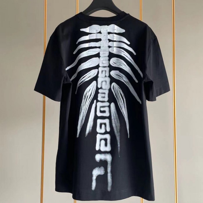 Givenchy Oversized T shirt with Tag Effect Prints Black
