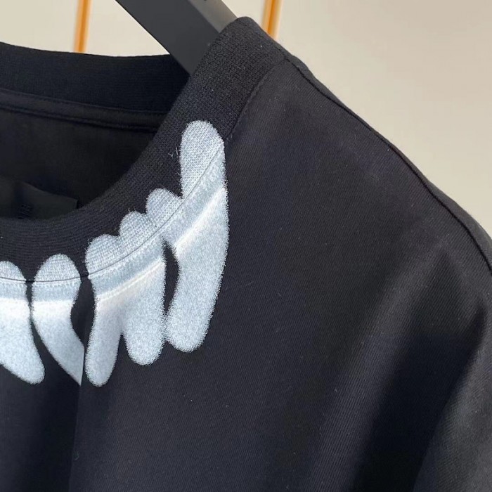 Givenchy Oversized T shirt with Tag Effect Prints Black