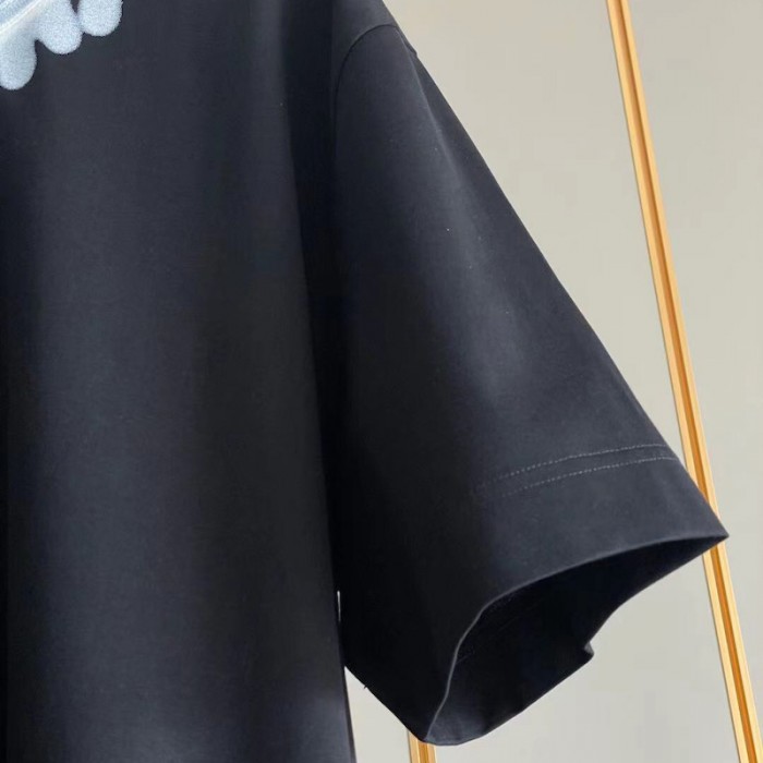 Givenchy Oversized T shirt with Tag Effect Prints Black