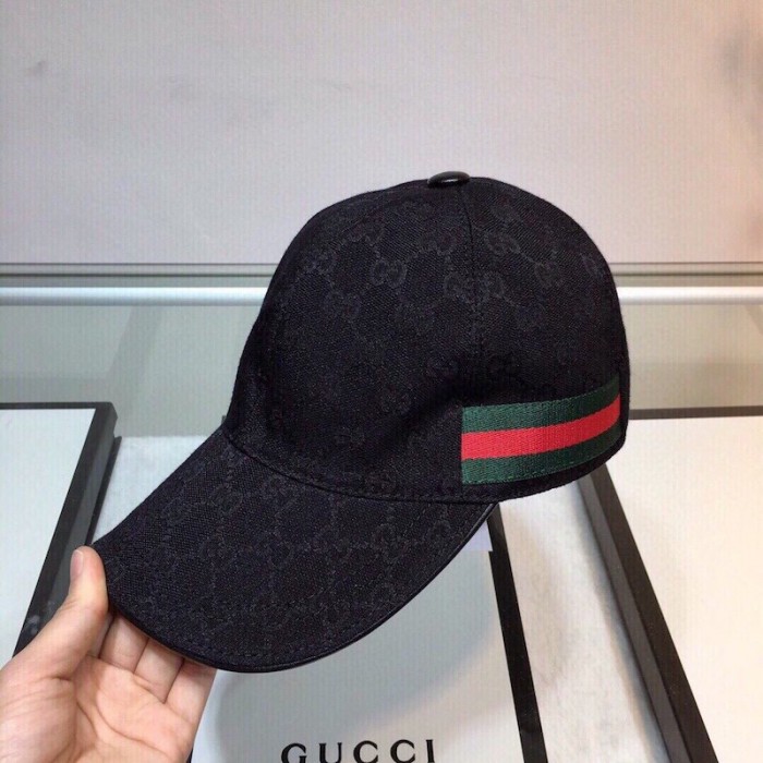 G*u*i original gg canvas baseball hat with web black