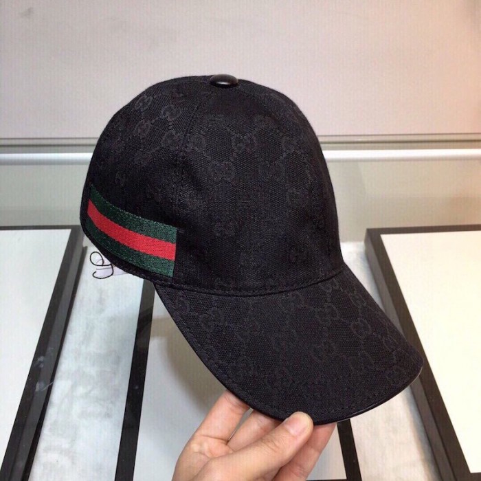 G*u*i original gg canvas baseball hat with web black