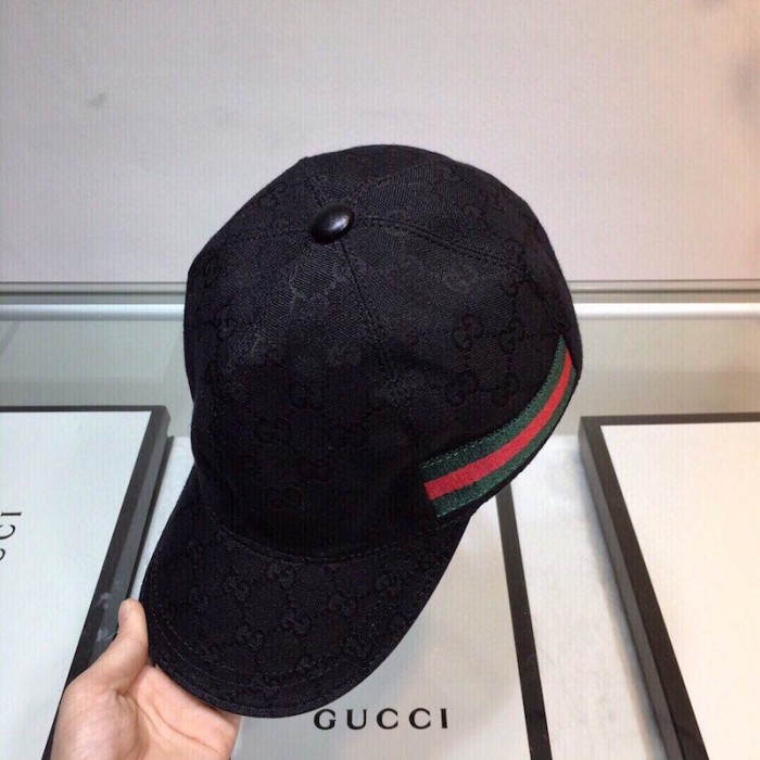 G*u*i original gg canvas baseball hat with web black