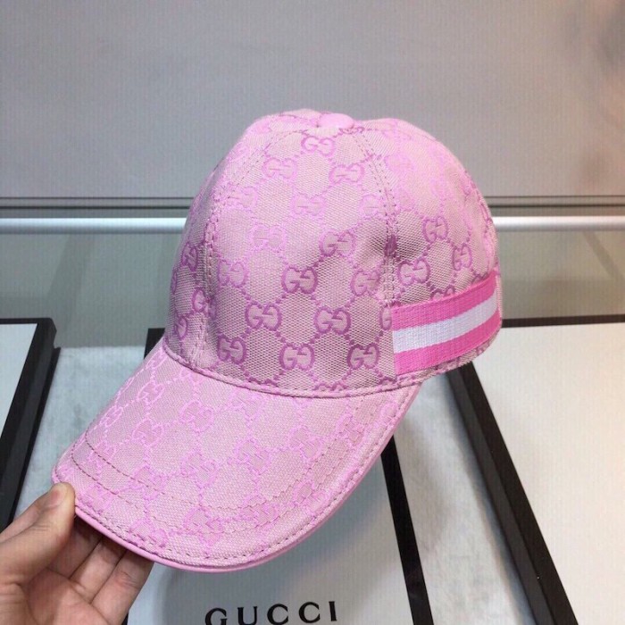 G*u*i original gg canvas baseball hat with web pink