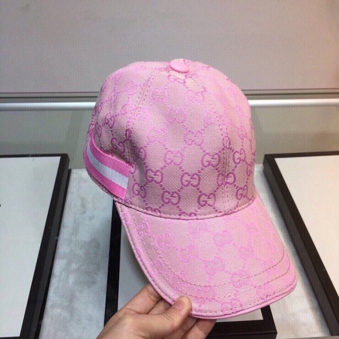 G*u*i original gg canvas baseball hat with web pink