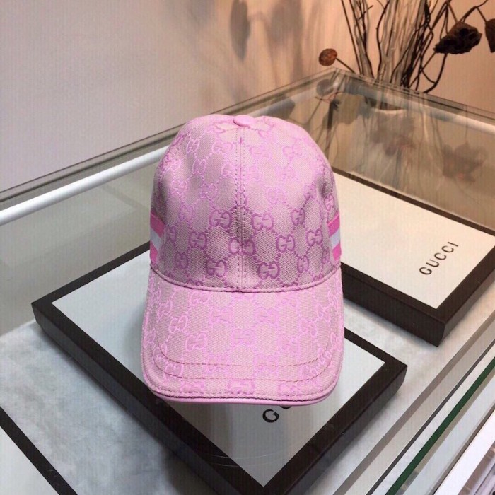 G*u*i original gg canvas baseball hat with web pink