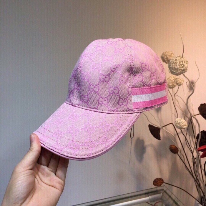 G*u*i original gg canvas baseball hat with web pink