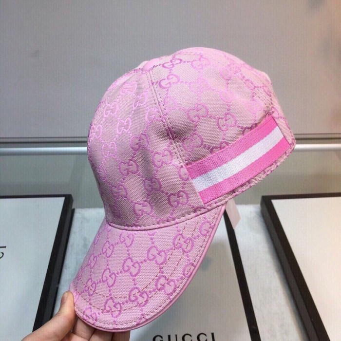 G*u*i original gg canvas baseball hat with web pink