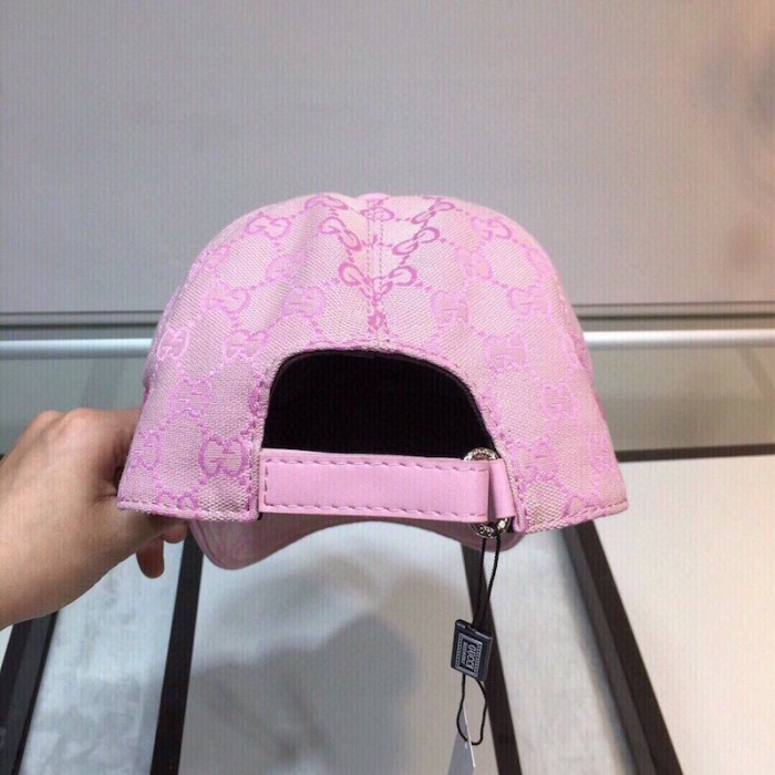 G*u*i original gg canvas baseball hat with web pink