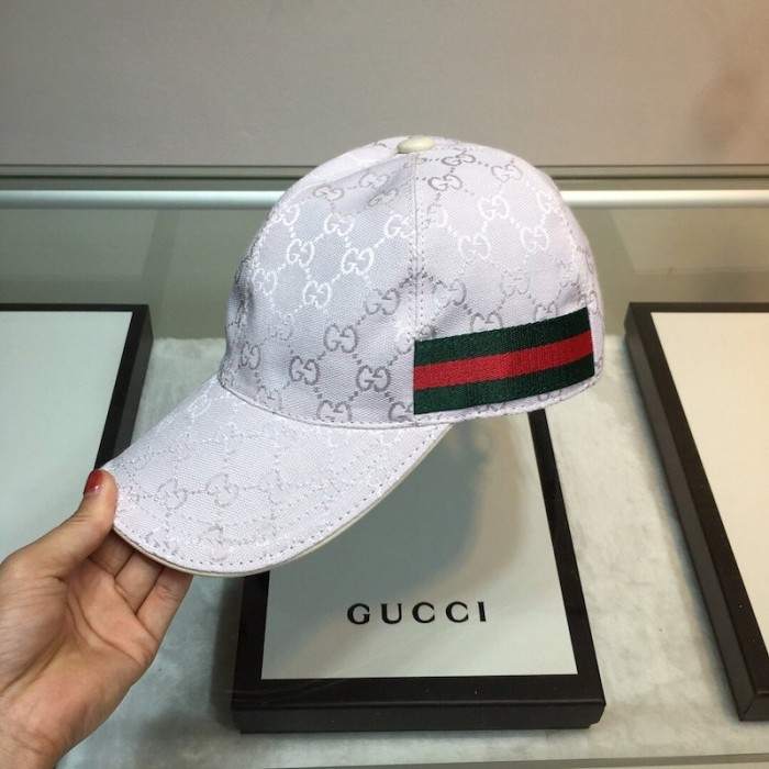 G*u*i original gg canvas baseball hat with web white